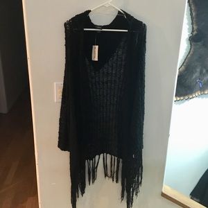 Brand new black fringe Daytrip knit cardigan